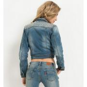Veste en jean cloutée fashion pour femme